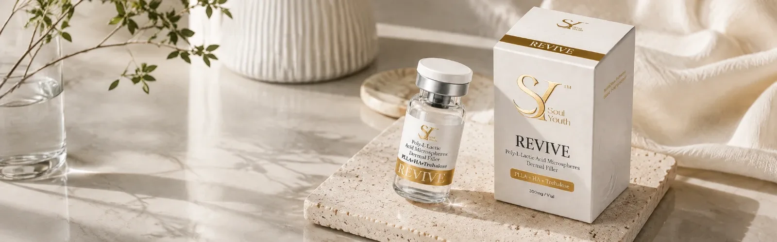 Soul Youth REVIVE — PLLA collagen bio-stimulator, vial and packaging