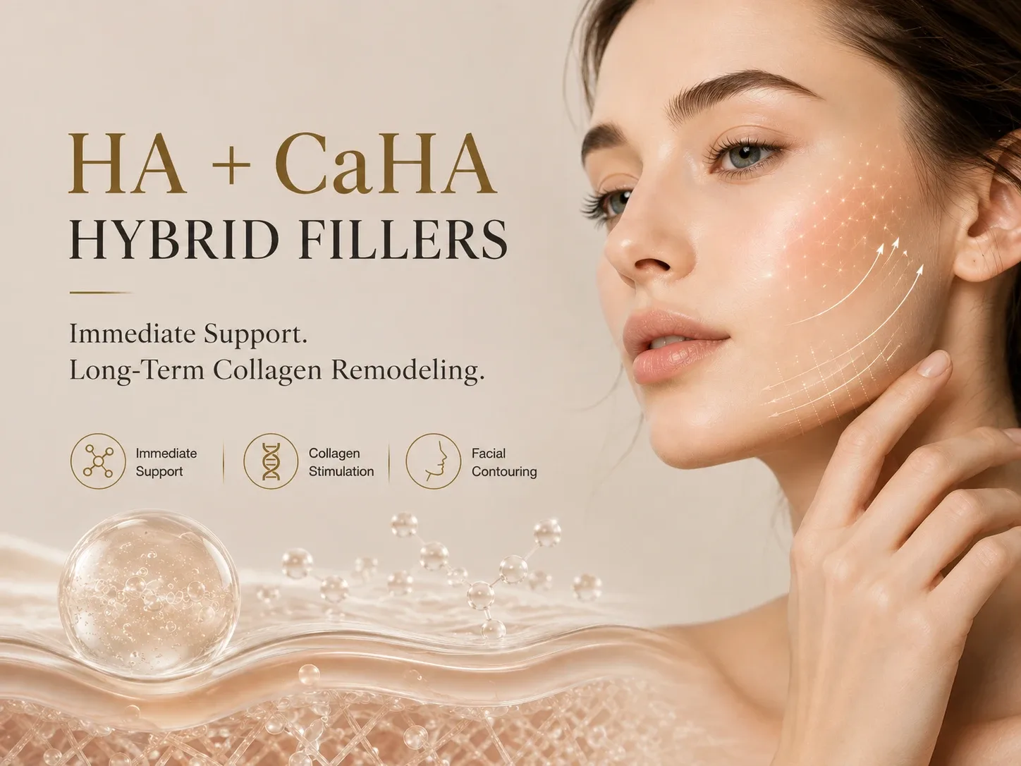 HA + CaHA Hybrid Fillers: The Science Behind Immediate Support and Long-Term Collagen Remodeling